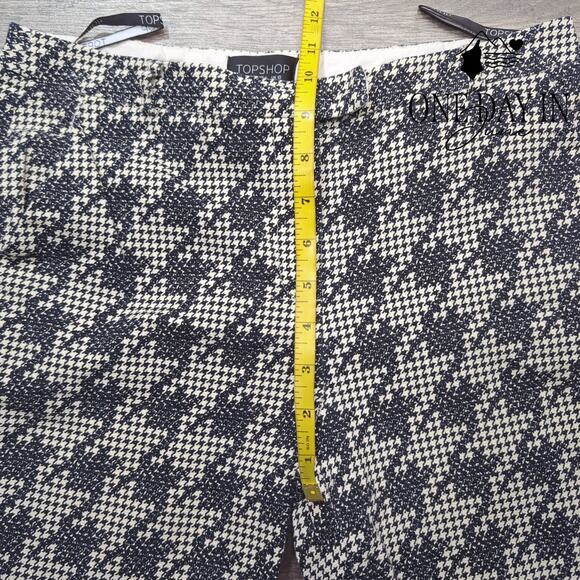 Topshop Houndstooth Cropped Pants Size 6 - Picture 4 of 6